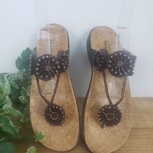 Kenneth cole reaction beaded cork sandles